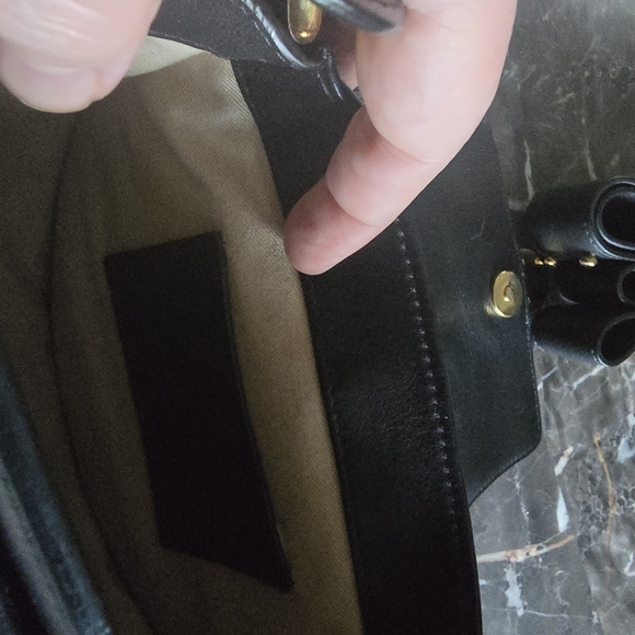 Chloe Blue and Black Crossbody Bag with Gold Accents - Picture 6 of 6